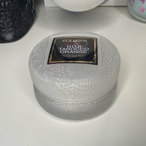 EMPTY Voluspa Spiced Goji Tarocco Orange Candle Jar